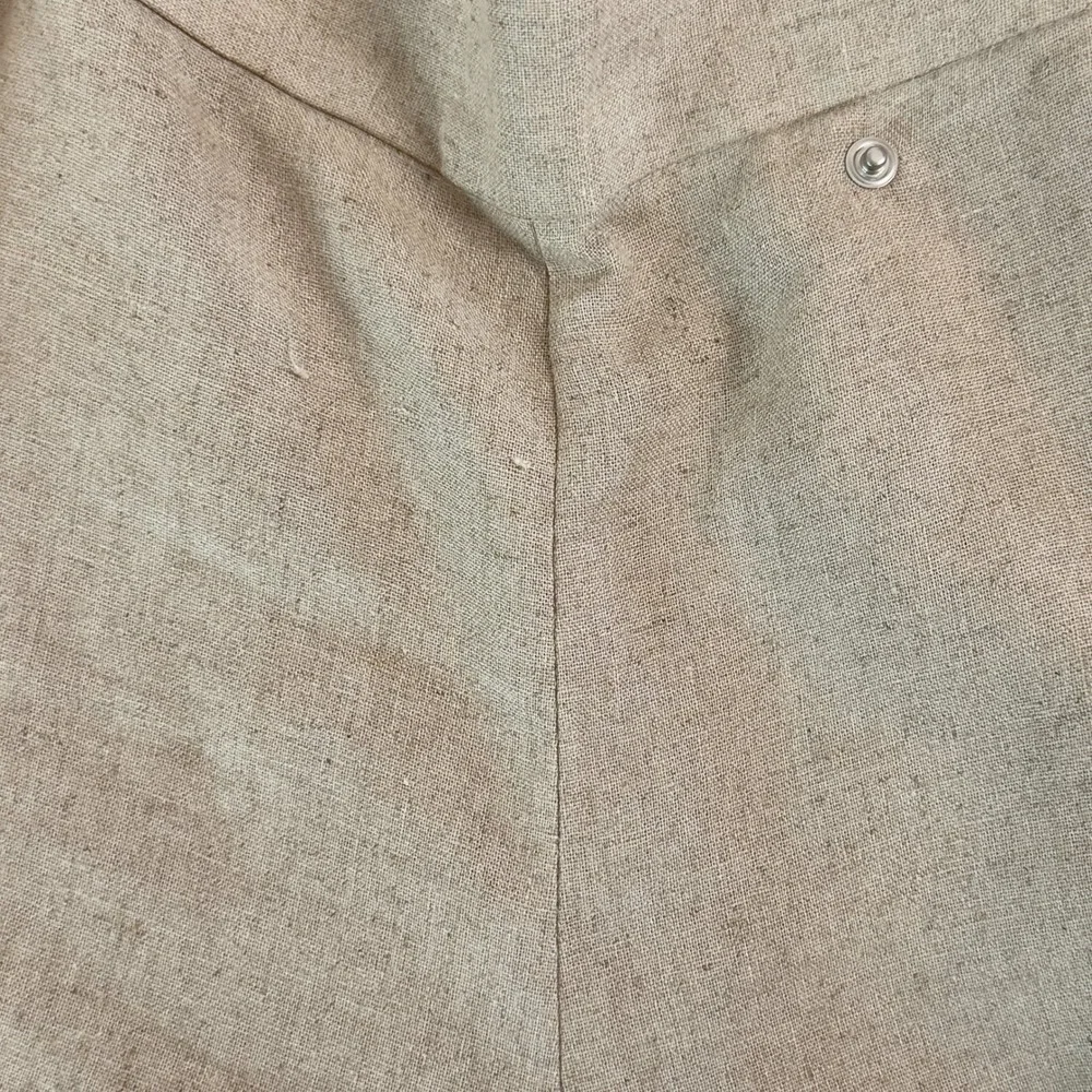 Zara‎ Linen-Blend Wrap Front Wide-Leg Pants – Neutral Beige, Size L